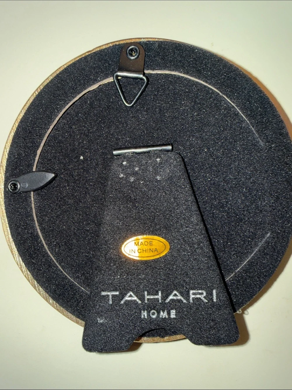Tahari Gold Round Decorative Picture Frame